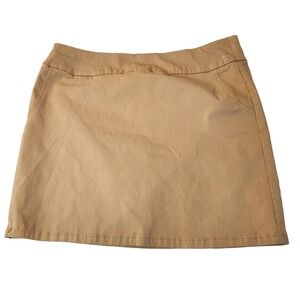 Izod Golf Stretch Tan Skort Womens Size 10 Beige Pull On Tennis Pickleball Skirt